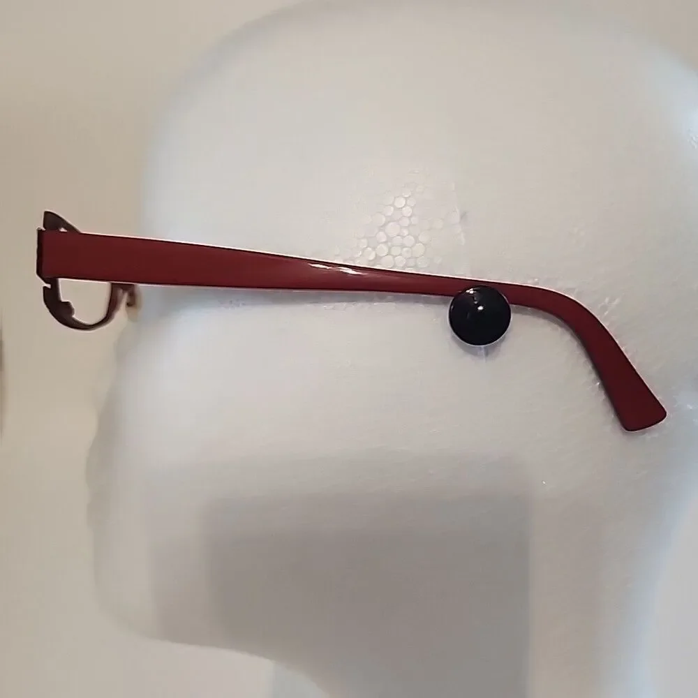 Jean Lafont Tango 120 Eyeglass Frame 47-16 140 Red Floral France Womens Metal